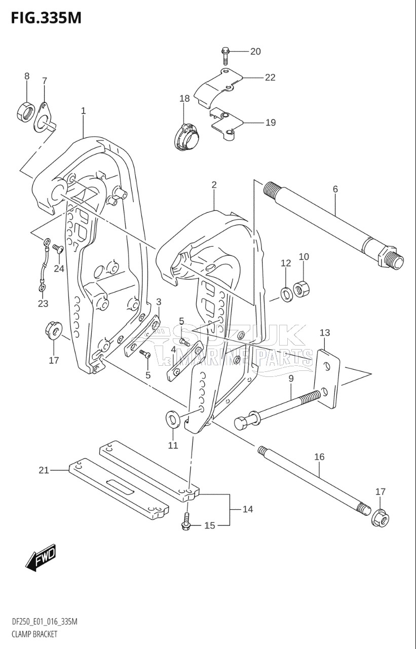 CLAMP BRACKET (DF250Z:E40)