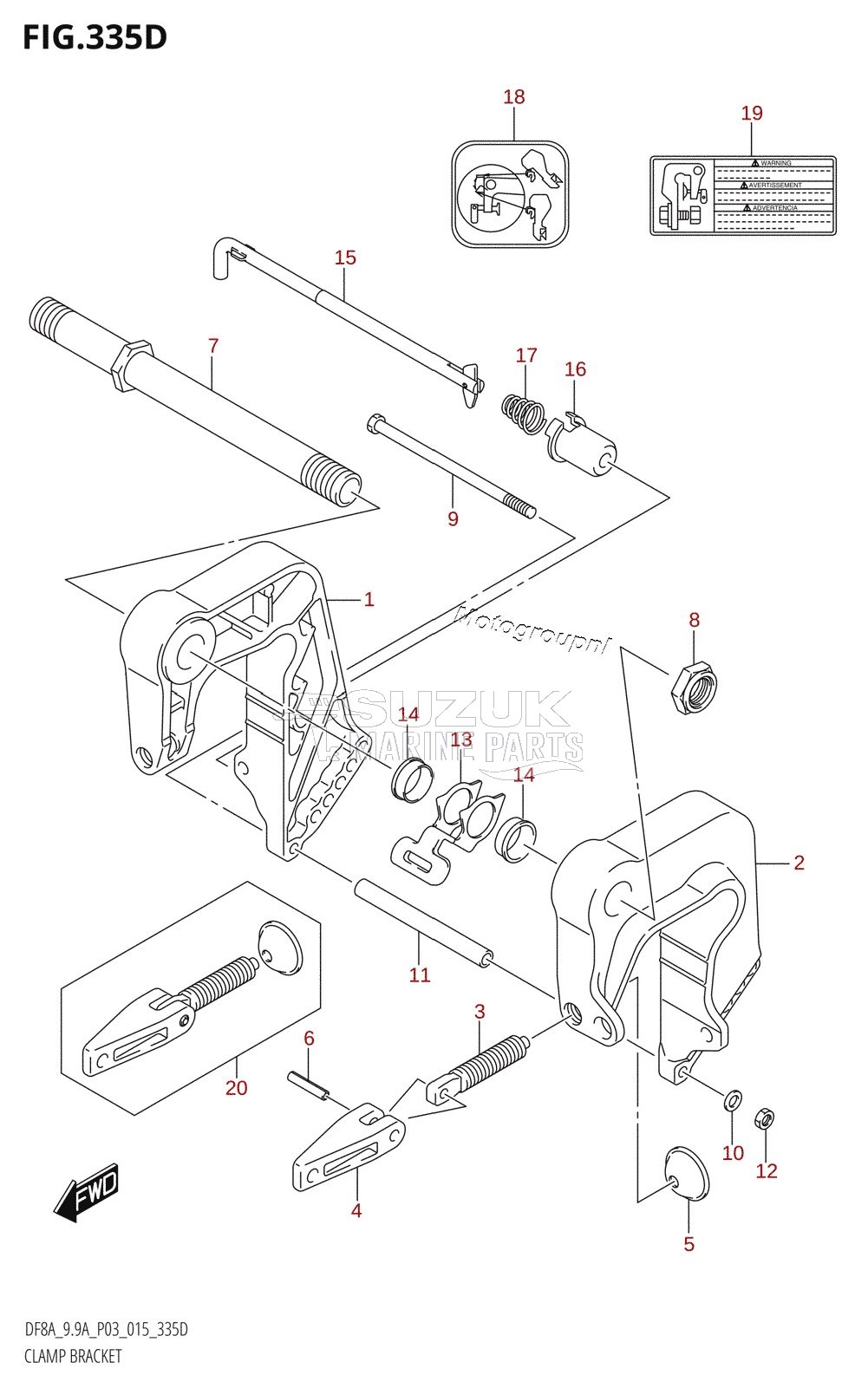 CLAMP BRACKET (DF9.9AR:P03)