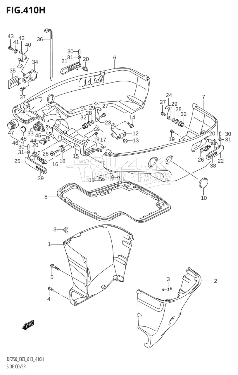 SIDE COVER (DF250ST:E03:L-TRANSOM)