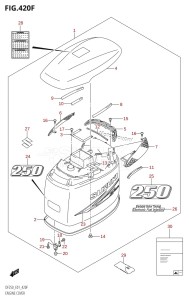 DF250 From 25001F-421001 (E01)  2004 drawing ENGINE COVER ((DF250T,DF250Z):(K10,011))