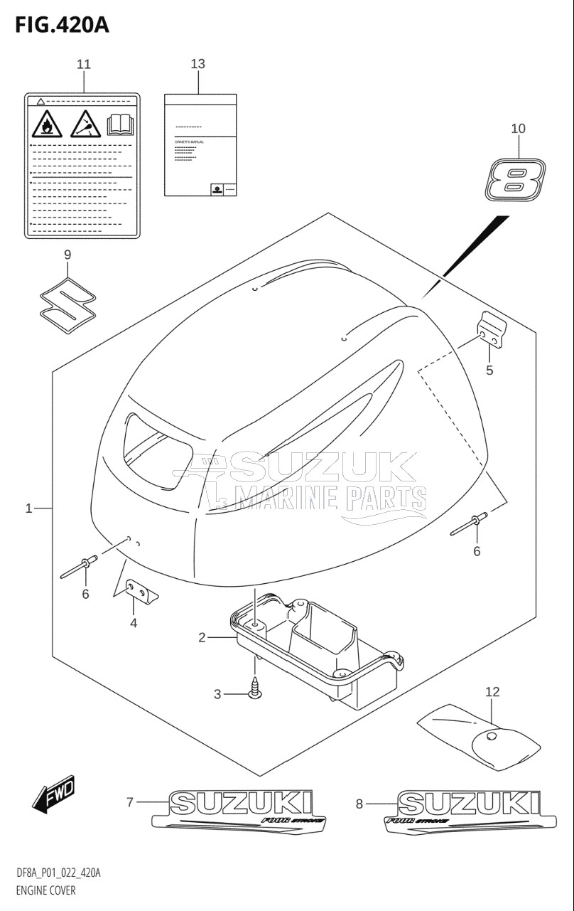 ENGINE COVER ((DF8A,DF8AR):020)