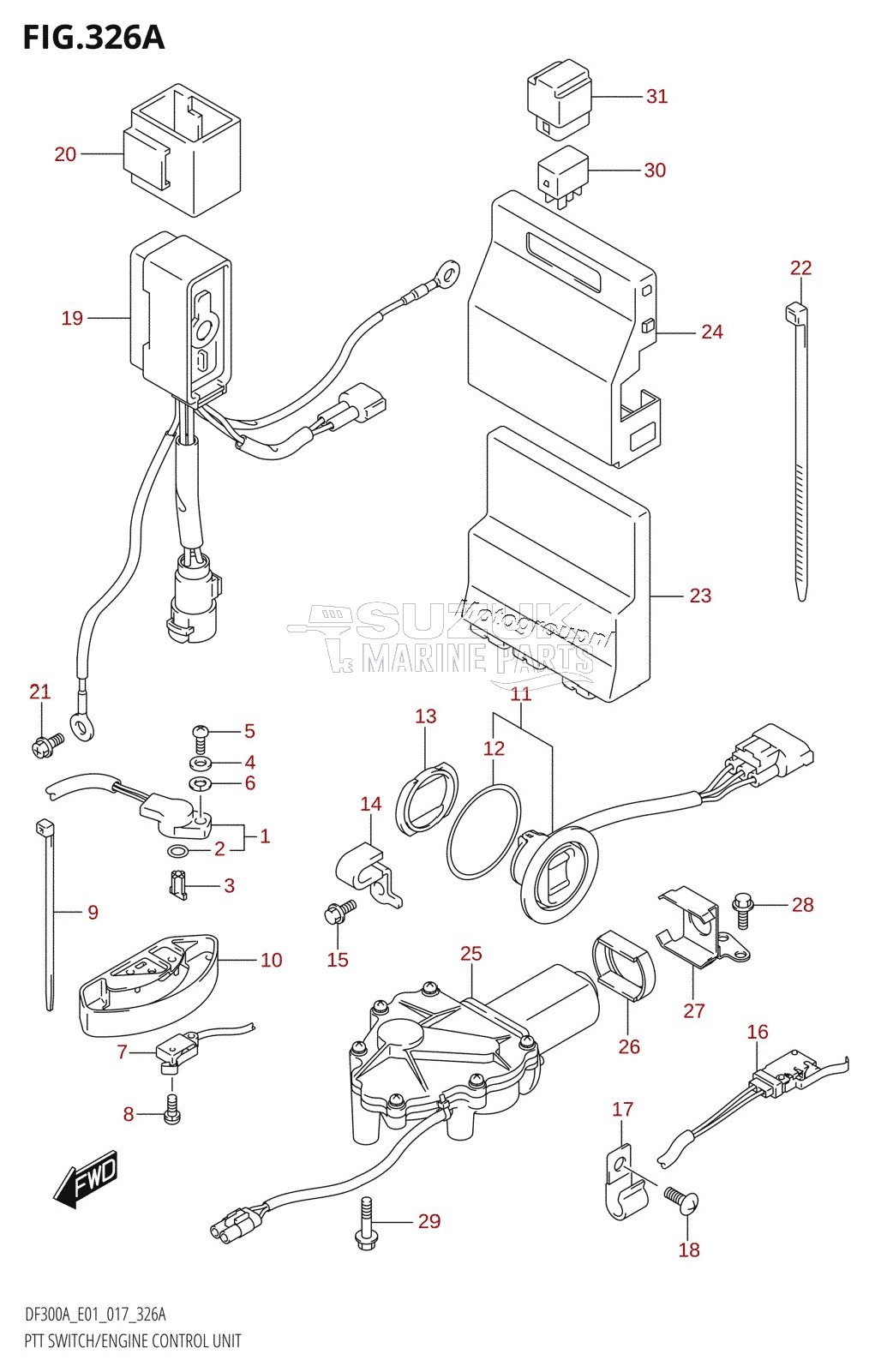 PTT SWITCH /​ ENGINE CONTROL UNIT (DF300A:E01)