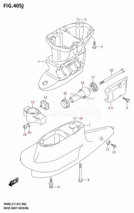 DF60A From 06002F-340001 (E01 E11 E40)  2023 drawing DRIVE SHAFT HOUSING (DF40ASVT:E34)