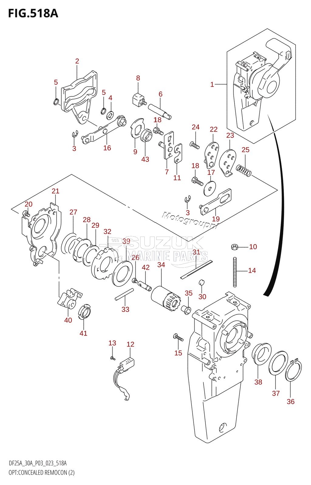 OPT:CONCEALED REMOCON (2) (DF25AT,(DF25ATH,DF30ATH):(022,023),DF30AT)