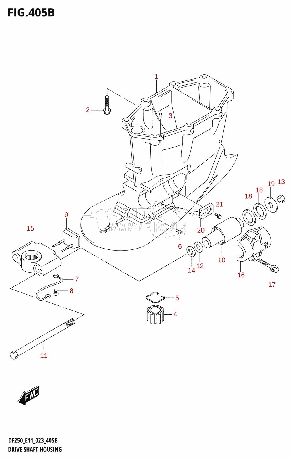 DRIVE SHAFT HOUSING ((DF250T,DF250Z,DF225T,DF225Z,DF200T,DF200Z):X-TRANSOM)