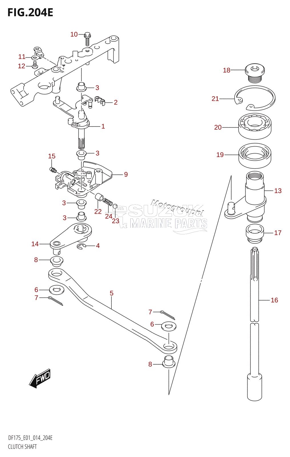 CLUTCH SHAFT (DF150Z:E01)