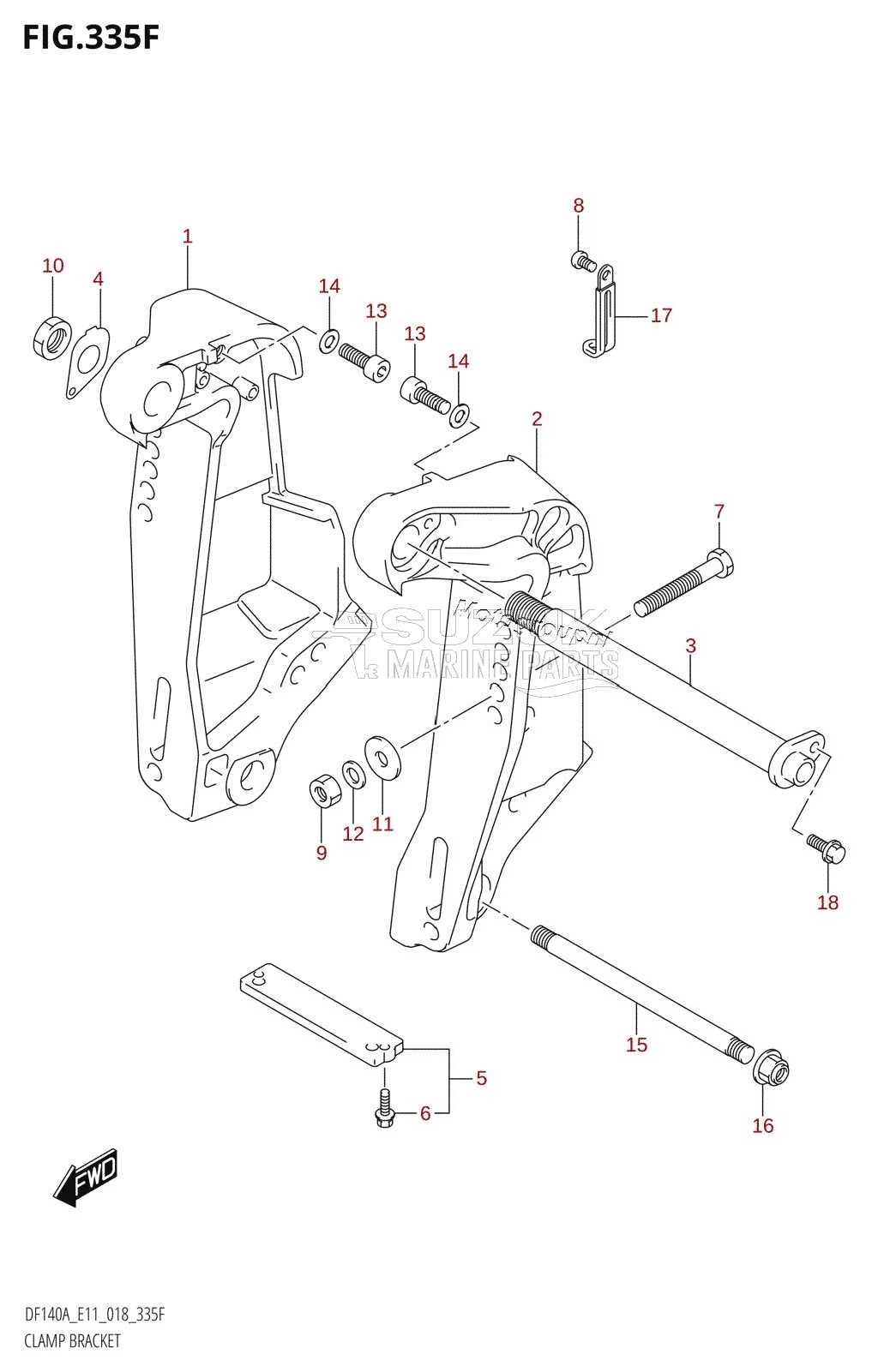 CLAMP BRACKET (DF140AT:E40,DF140AZ:E40)