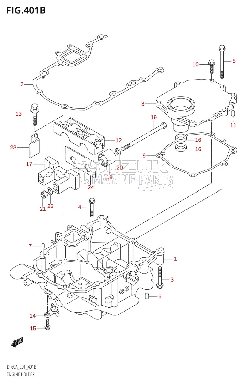 ENGINE HOLDER (DF40AQH,DF40AT,DF50AT,DF50ATH,DF60AQH,DF60AWQH)