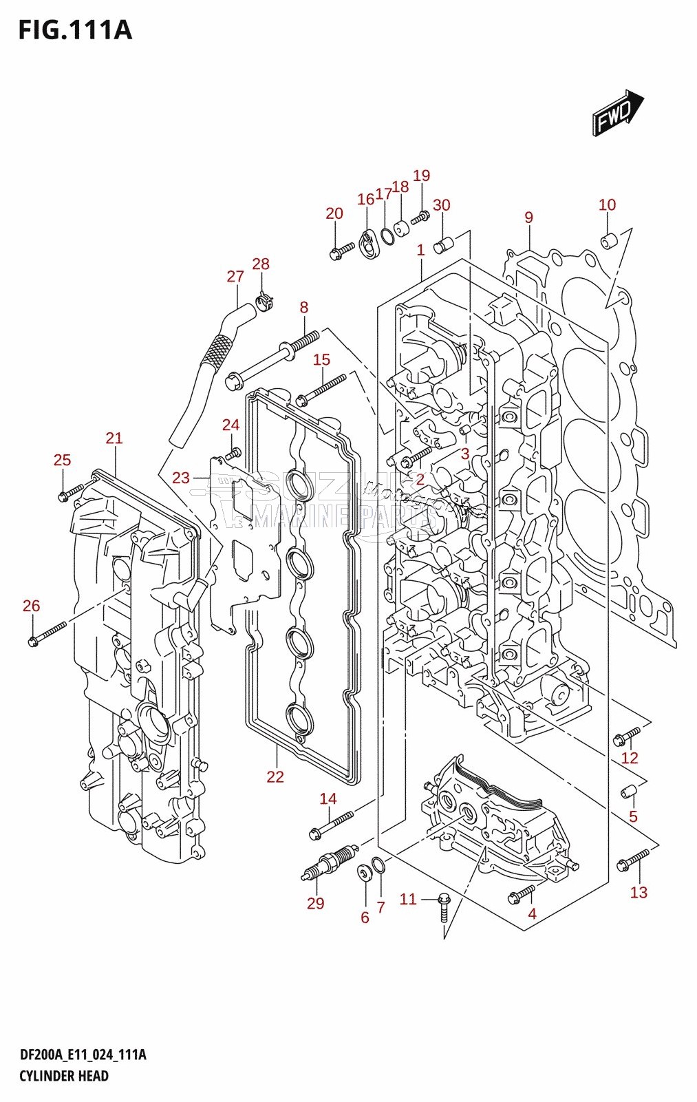 CYLINDER HEAD (DF200AT,DF200AZ,DF175AT,DF175AZ)