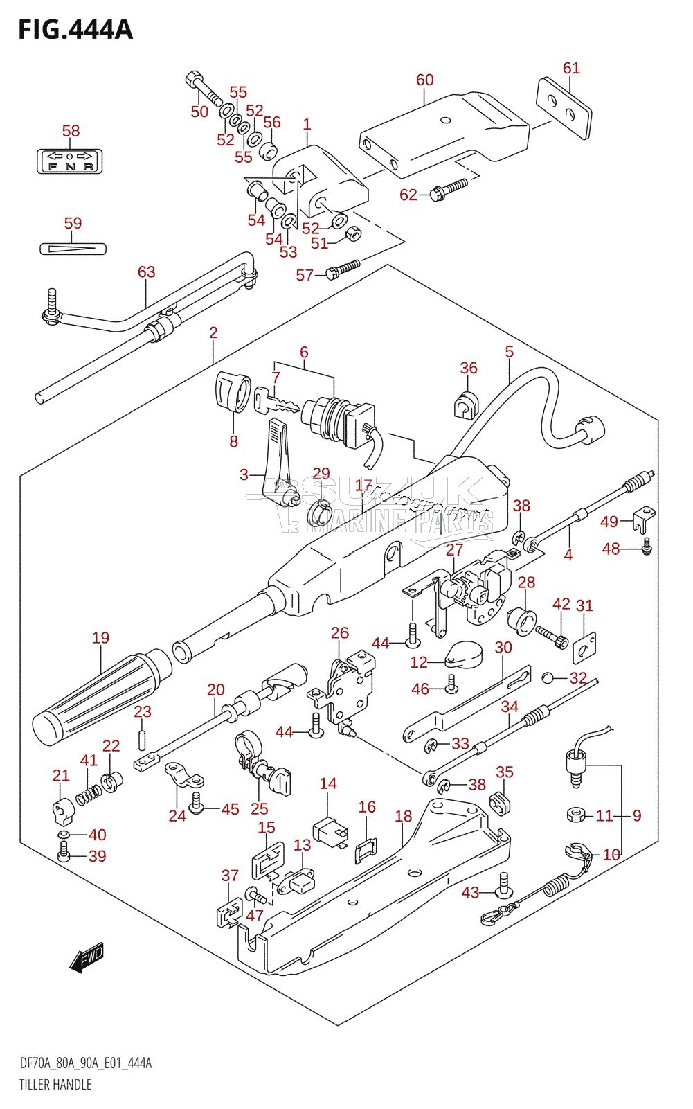 TILLER HANDLE (DF70ATH,DF70AWTH,DF90ATH,DF90AWTH)