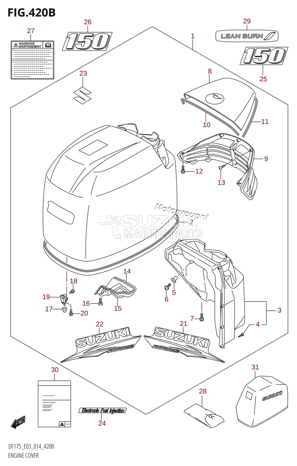 ENGINE COVER (DF150T:E03)