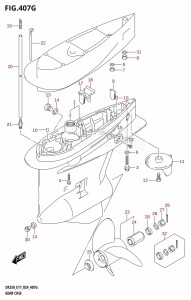 DF225T From 22503F-440001 (E11 - E40)  2024 drawing GEAR CASE (DF250T)