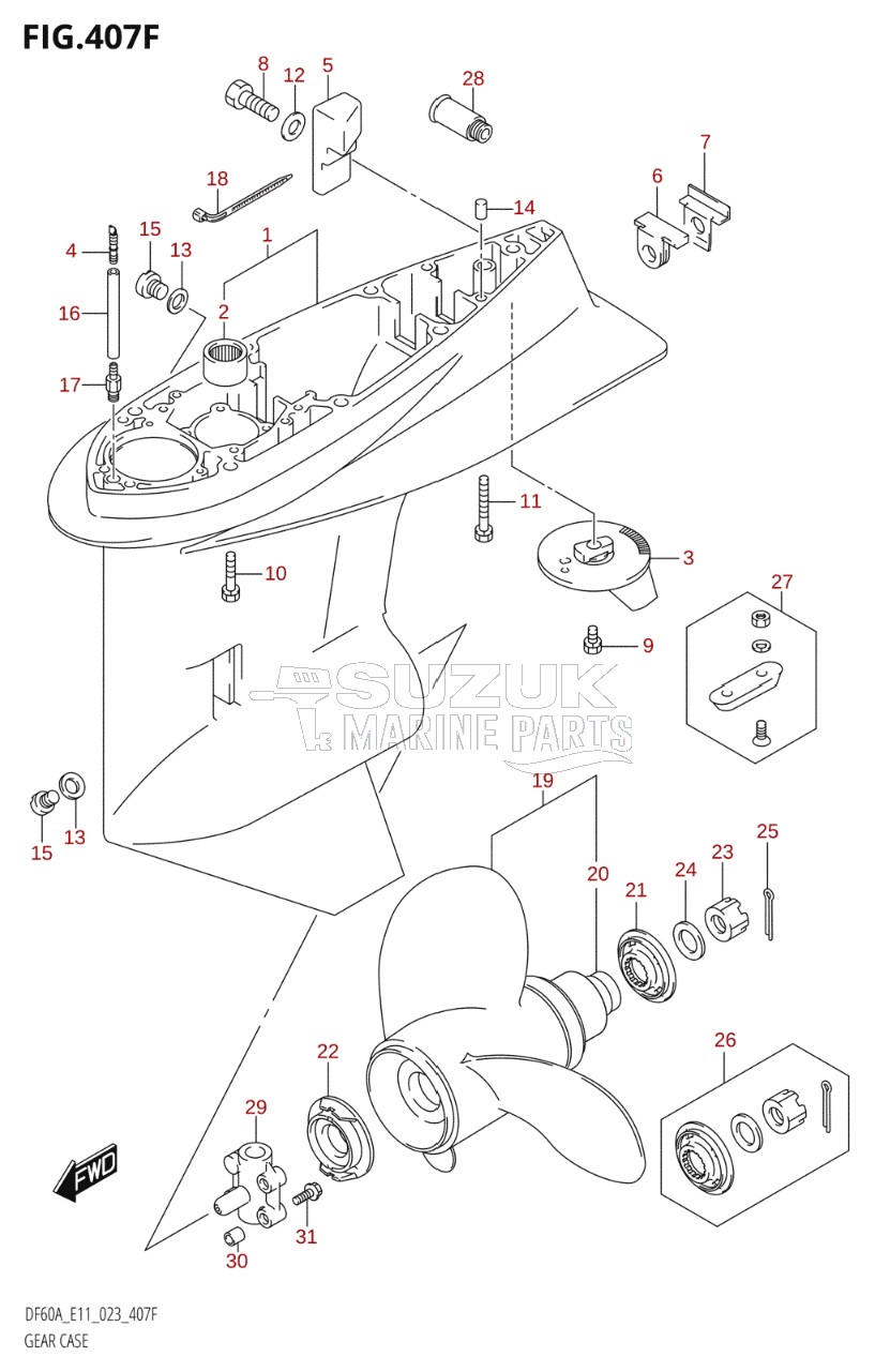 GEAR CASE (DF50AVT,DF50AVTH,DF60AVT,DF60AVTH)