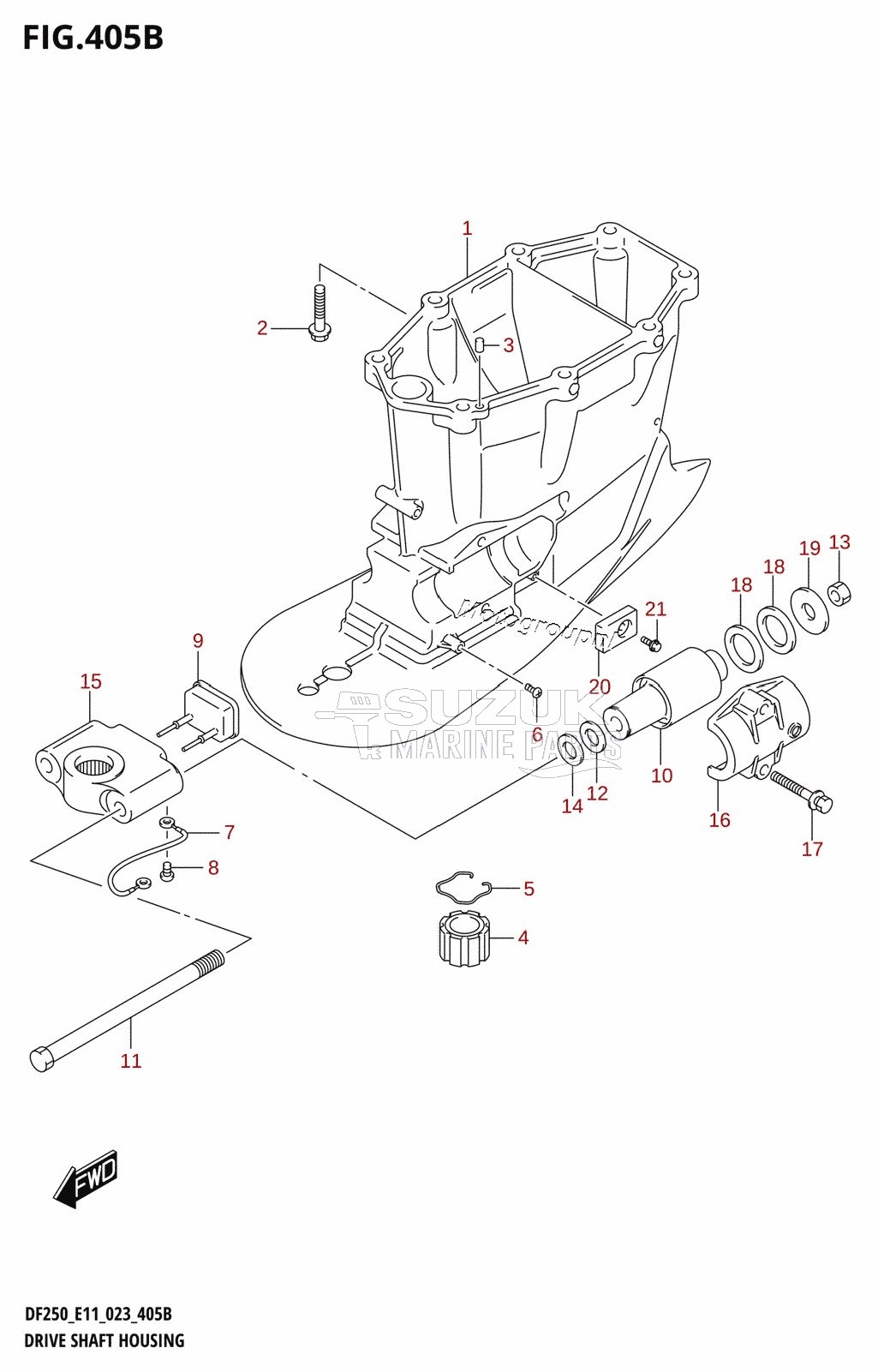 DRIVE SHAFT HOUSING ((DF250T,DF250Z,DF225T,DF225Z,DF200T,DF200Z):X-TRANSOM)