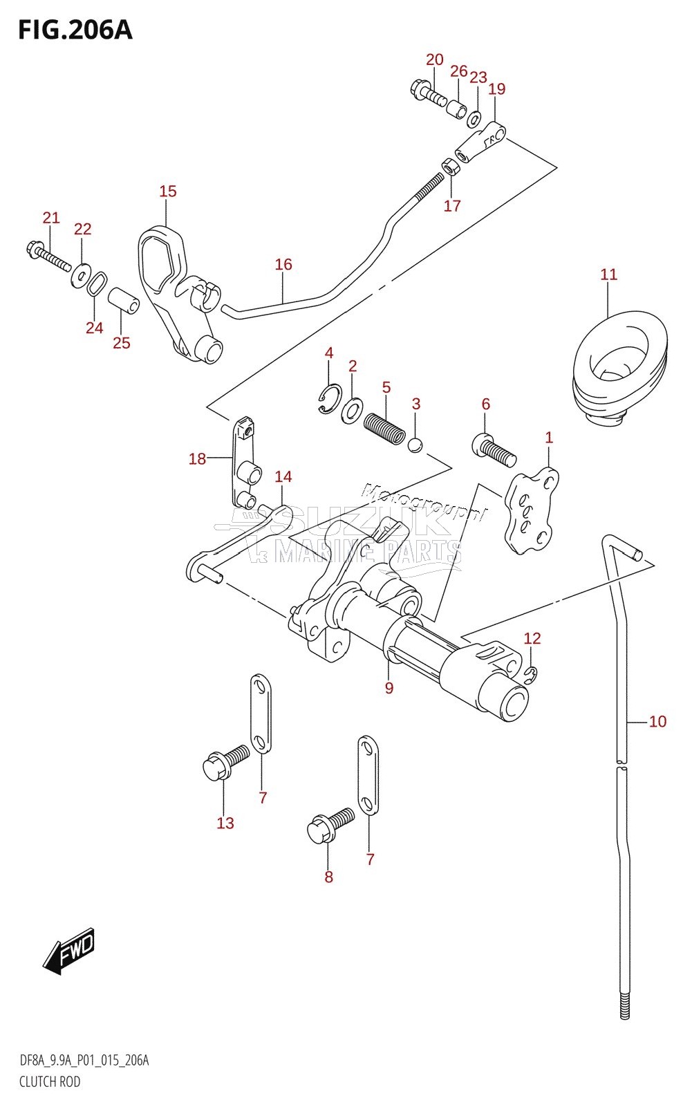 CLUTCH ROD (DF8A:P01)