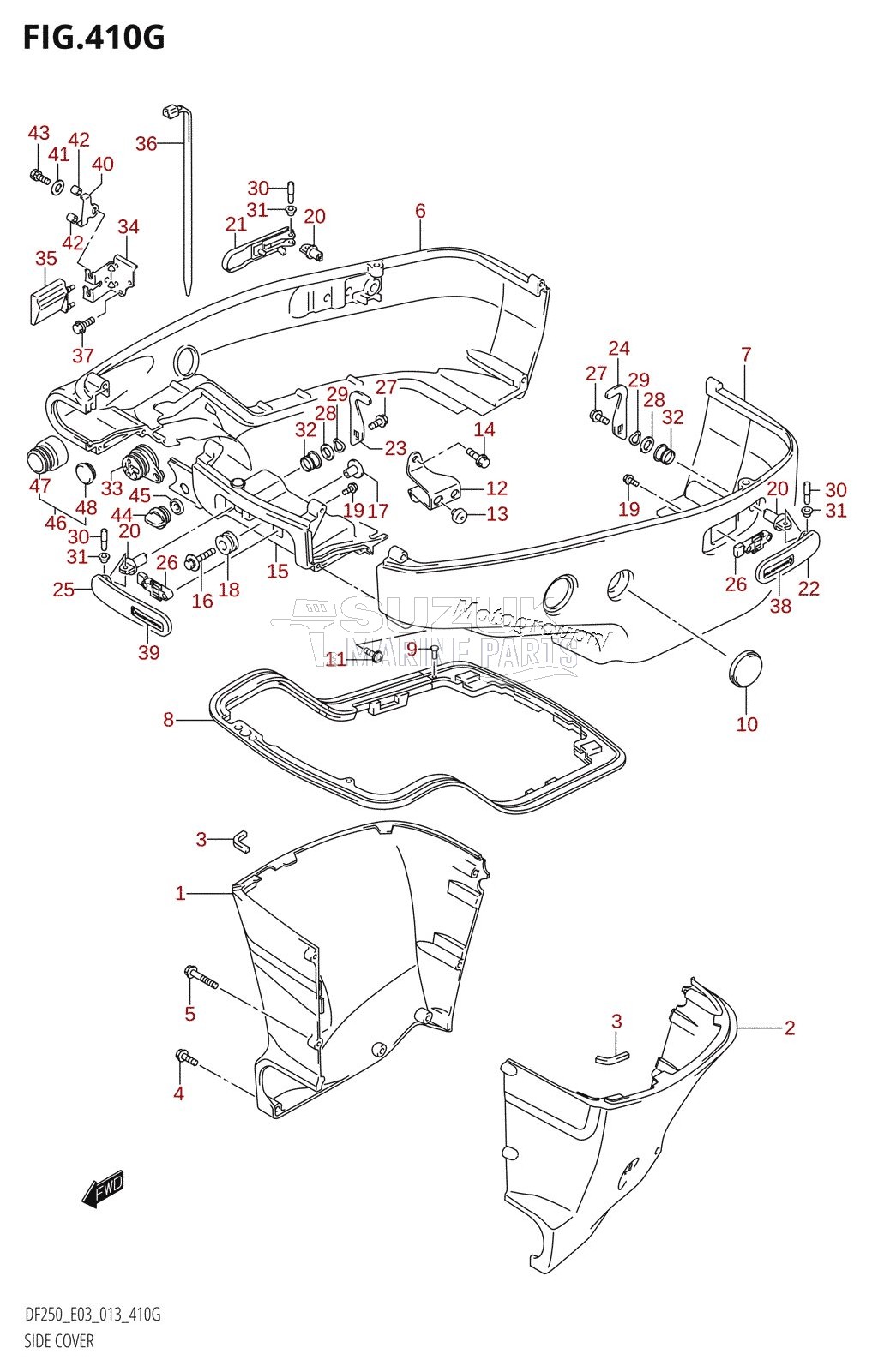 SIDE COVER (DF200T:E03:L-TRANSOM)