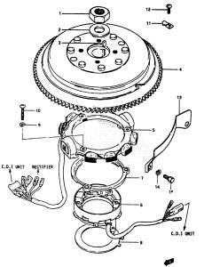 DT115 From 11501-101001 ()  1981 drawing MAGNETO (MODEL VZ)