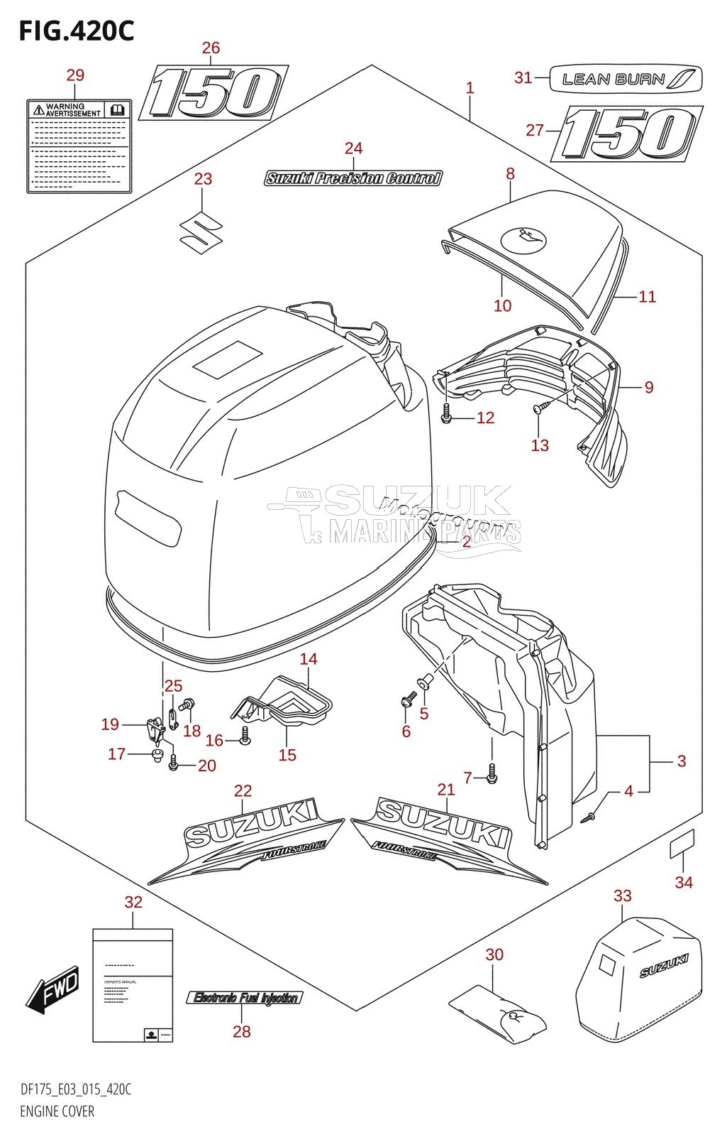 ENGINE COVER (DF150TG:E03)