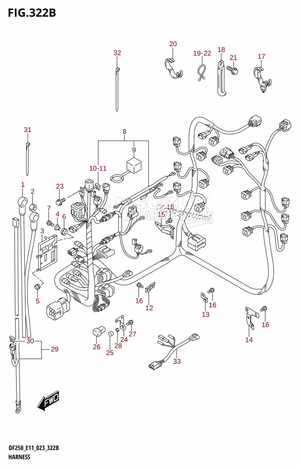 HARNESS (DF225T,DF225Z)