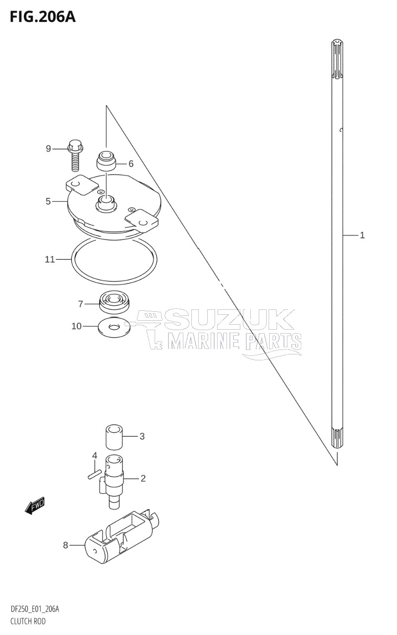 CLUTCH ROD (DF200T,DF200WT,DF225T,DF225WT,DF250T)