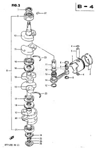 DT85 From 8501-614766 ()  1986 drawing CRANKSHAFT (DT75)