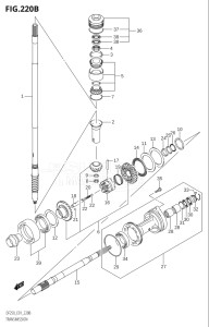 22501Z-421001 (2004) 225hp E01-Gen. Export 1 (DF225ZK4) DF225Z drawing TRANSMISSION (DF200Z,DF200WZ,DF225Z,DF225WZ,DF250Z)