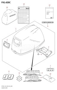 DT15A From 01504-410001 (P40)  2014 drawing ENGINE COVER (DT9.9AK:P36)