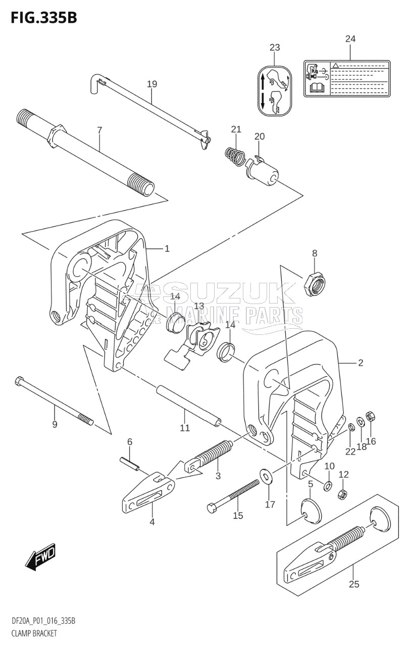 CLAMP BRACKET (DF9.9BR:P01)