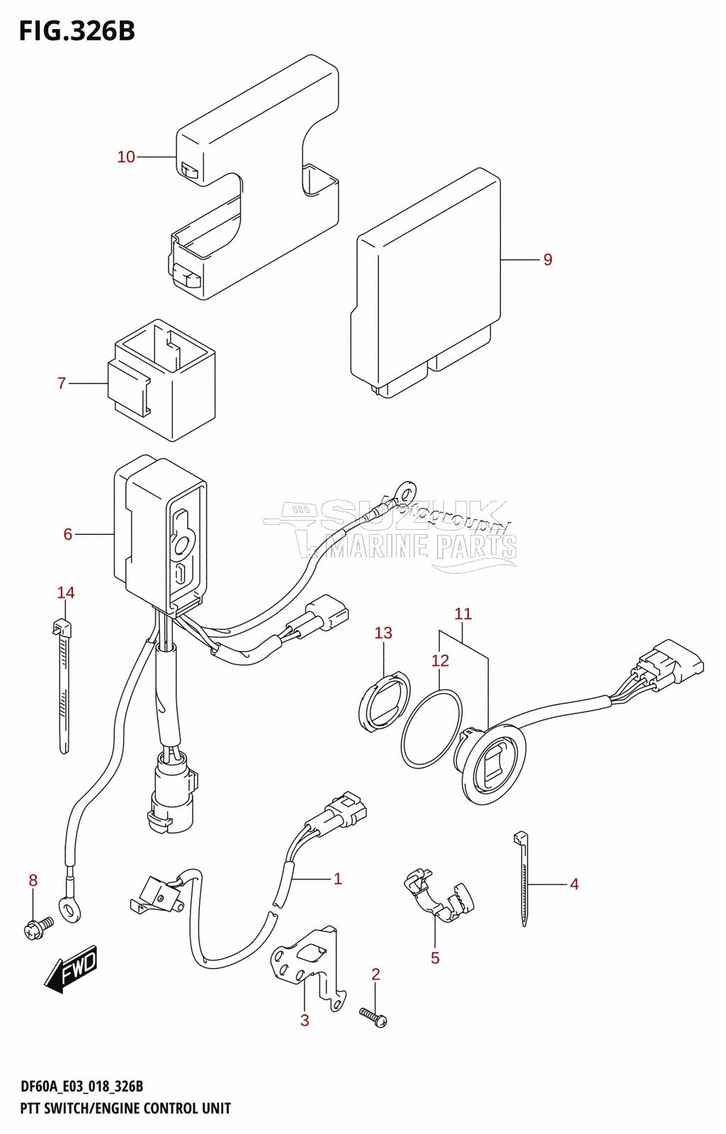 PTT SWITCH /​ ENGINE CONTROL UNIT (DF50A)