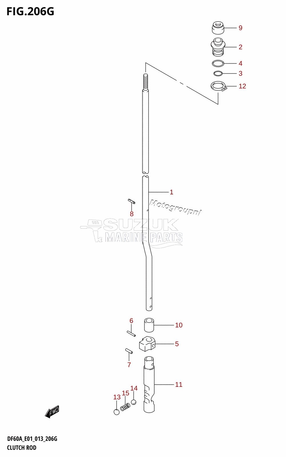 CLUTCH ROD (DF60A:E01)