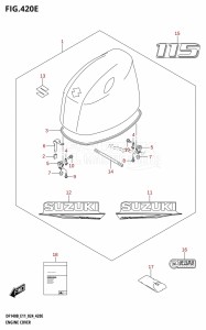 DF140BT From 14005F-440001 (E11 - E40)  2024 drawing ENGINE COVER (DF115BT,DF115BZ)