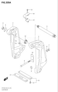 15002Z-040001 (2020) 150hp E40-Costa Rica (DF150WZ  DF150WZ) DF150 drawing CLAMP BRACKET