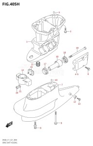 04004F-340001 (2023) 40hp E34-Italy (DF40AST) DF40A drawing DRIVE SHAFT HOUSING (SEE NOTE)