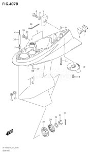 11503Z-140001 (2021) 115hp E11 E40-Gen. Export 1-and 2 (DF115AZ) DF115AZ drawing GEAR CASE (DF115AST)