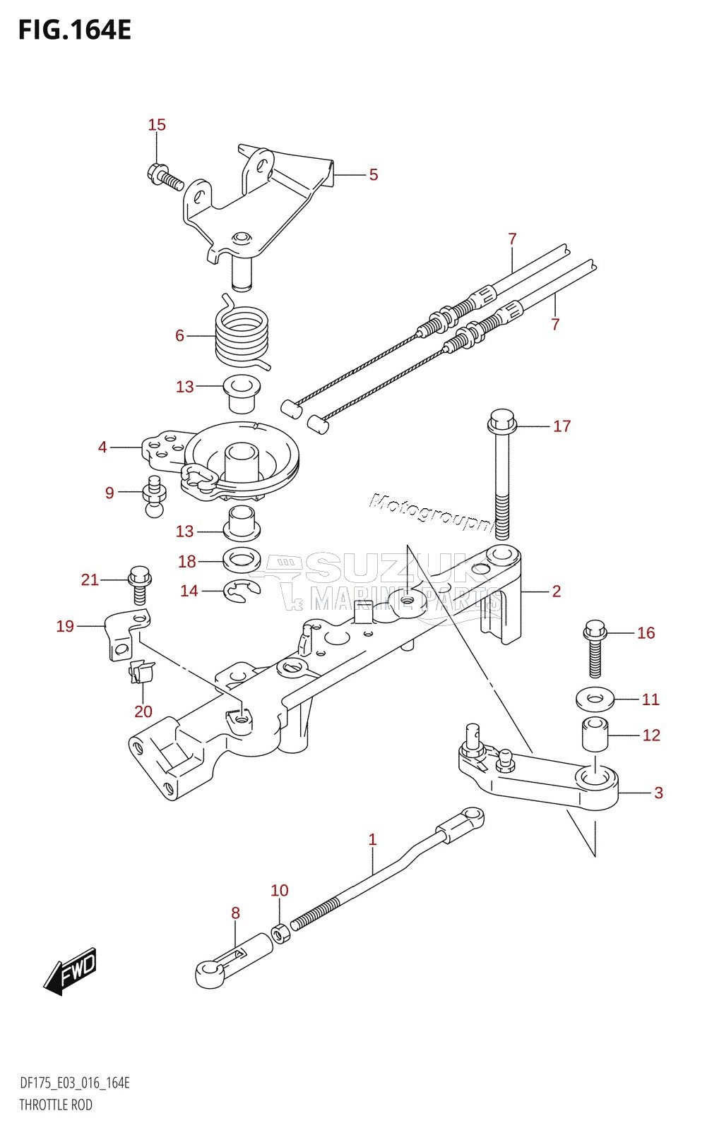 THROTTLE ROD (DF150ST:E03)