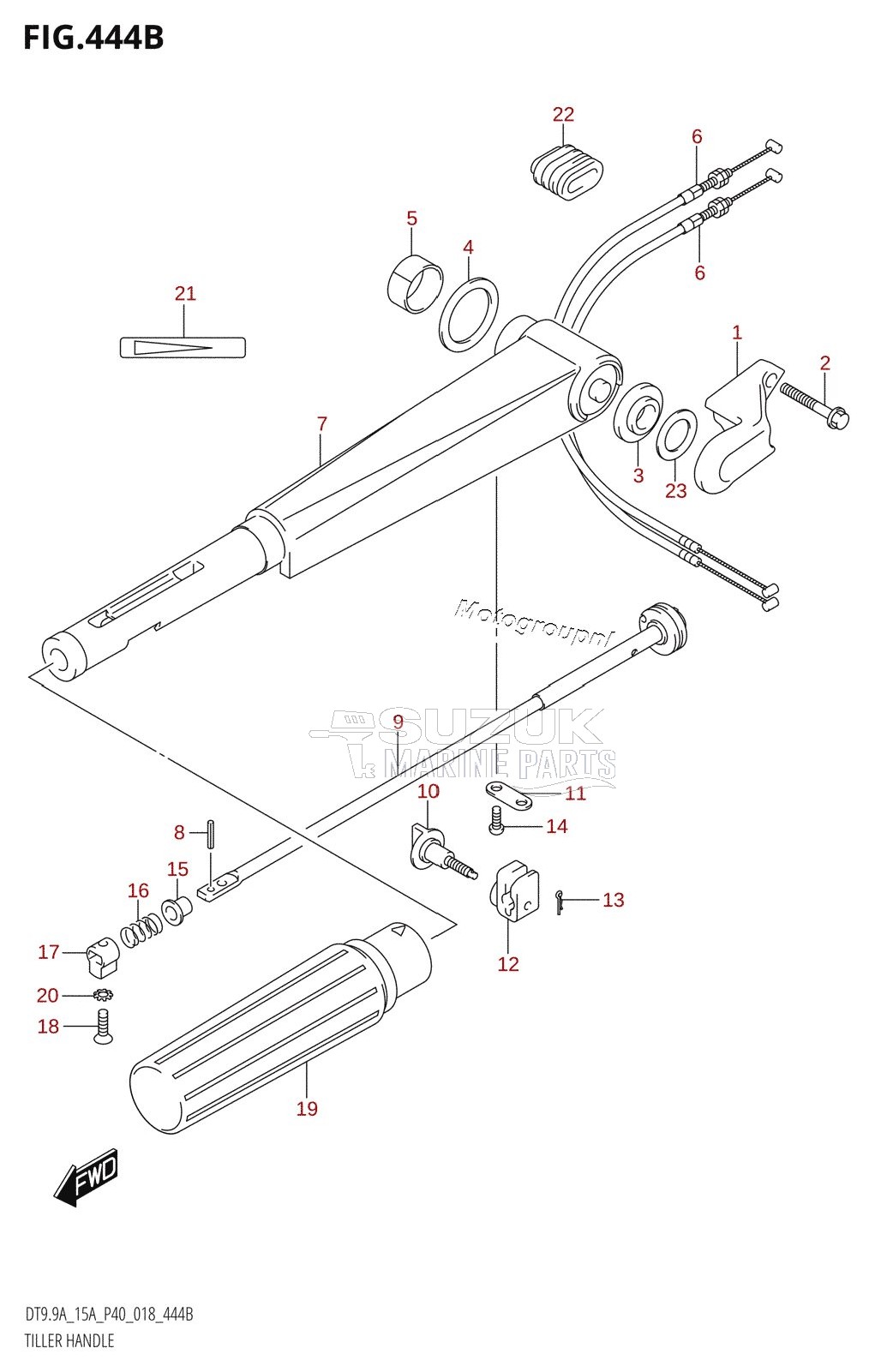 TILLER HANDLE (DT9.9A:P40,DT15A:P40)