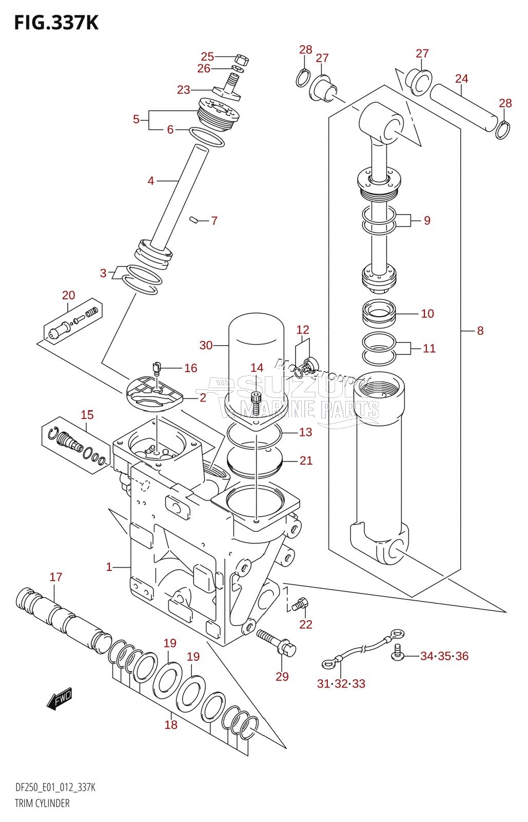 TRIM CYLINDER (DF250T:E40:(X-TRANSOM,XX-TRANSOM))