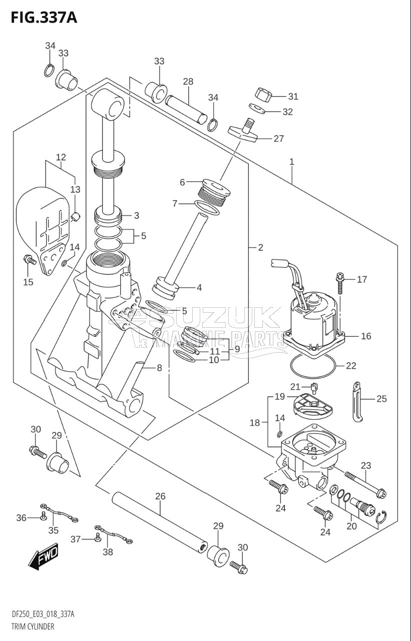 TRIM CYLINDER (L-TRANSOM)