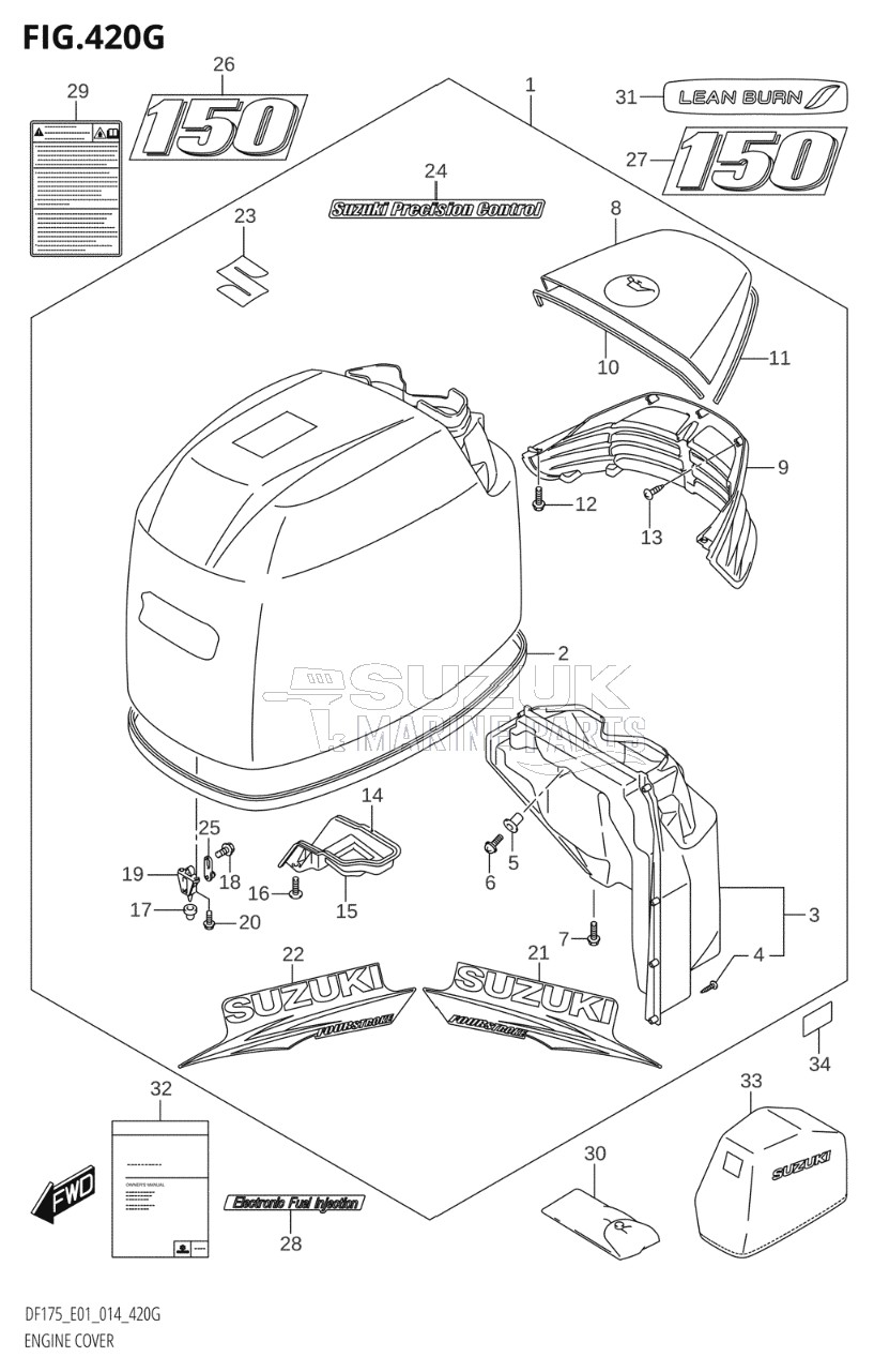 ENGINE COVER ((DF150TG,DF150ZG):E40)