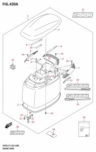 DF225T From 22503F-340001 (E11 E40)  2023 drawing ENGINE COVER ((DF200T,DF200Z):020)