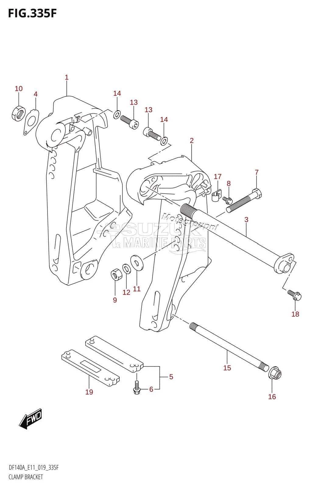 CLAMP BRACKET (DF115AST:E03)