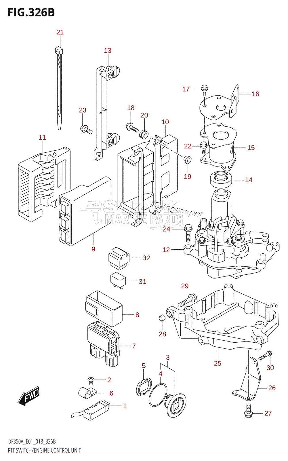 PTT SWITCH /​ ENGINE CONTROL UNIT (DF350A)