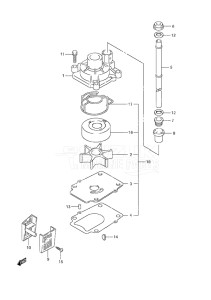 Outboard DF 70A drawing Water Pump