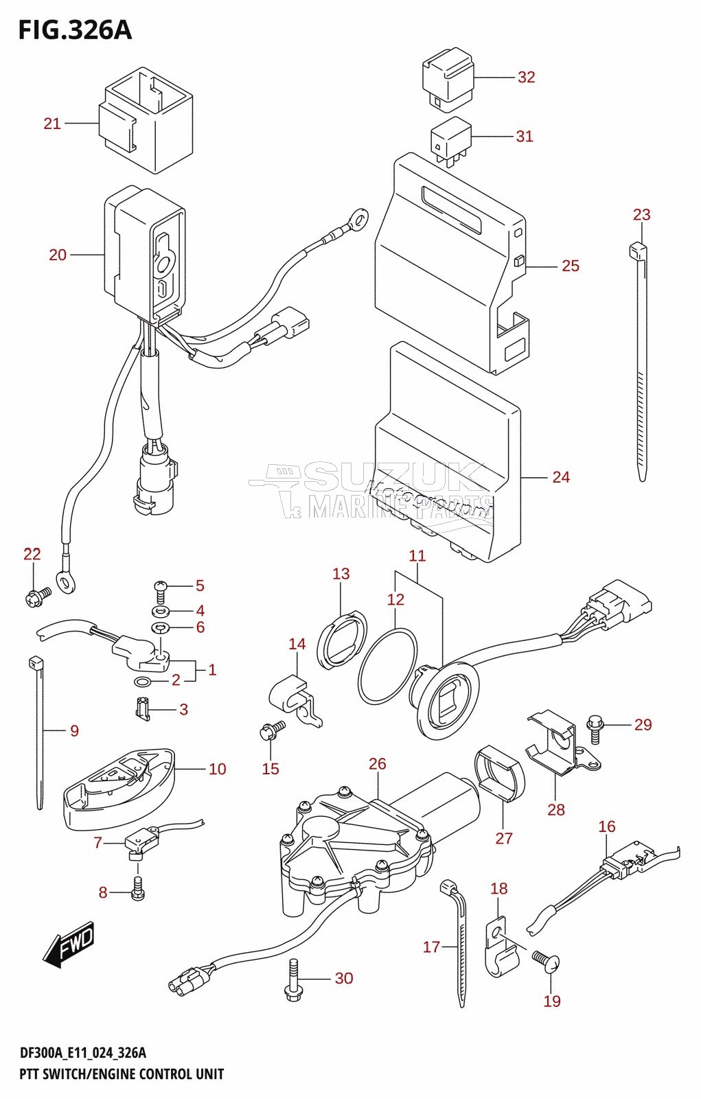 PTT SWITCH /​ ENGINE CONTROL UNIT (DF250ATSS)