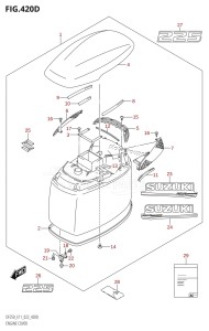 DF250Z From 25003Z-240001 (E11 E40)  2022 drawing ENGINE COVER ((DF225T,DF225Z):020)