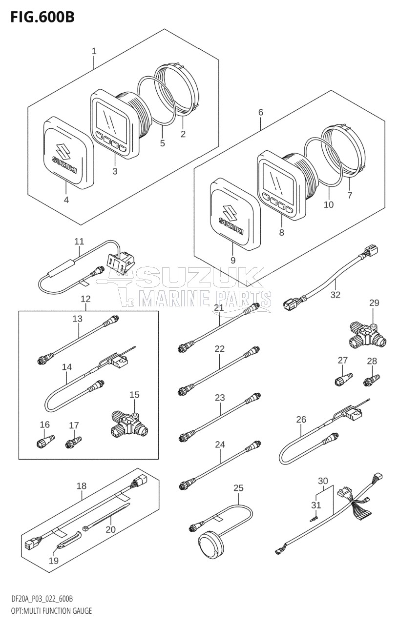 OPT:MULTI FUNCTION GAUGE ((DF9.9B,DF9.9BT,DF15A,DF20A,DF20AT):022)