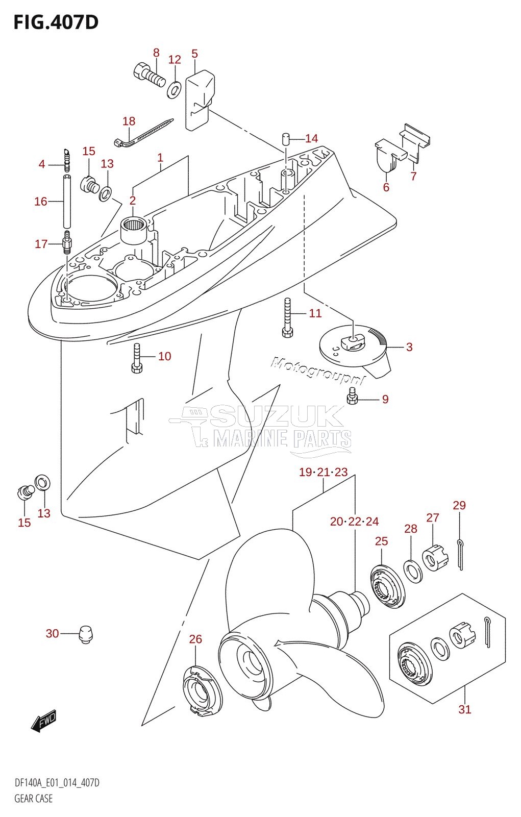 GEAR CASE (DF115AT:E40)