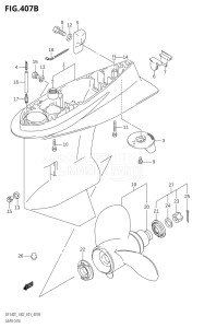 14002F-110001 (2011) 140hp E03-USA (DF140T) DF140 drawing GEAR CASE (DF140Z)