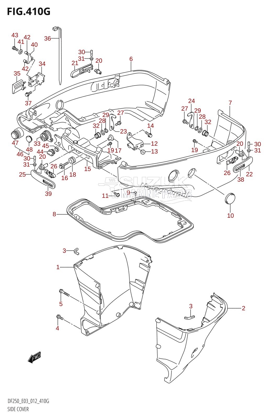 SIDE COVER (DF200T:E03:L-TRANSOM)