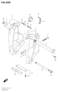 10003F-510001 (2005) 100hp E01-Gen. Export 1 (DF100AT) DF100A drawing CLAMP BRACKET (DF140AT:E01)